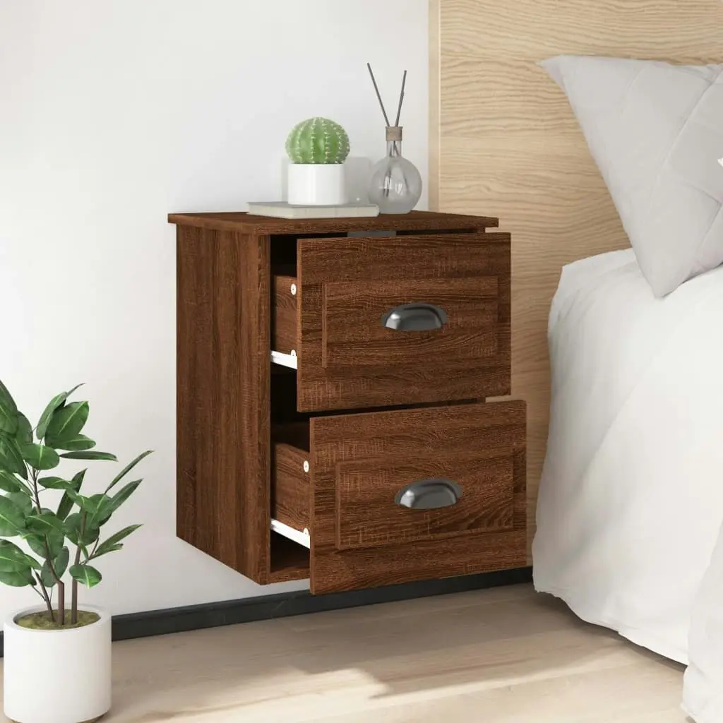 Wall-mounted Bedside Cabinet Brown Oak 41.5x36x53cm 816406