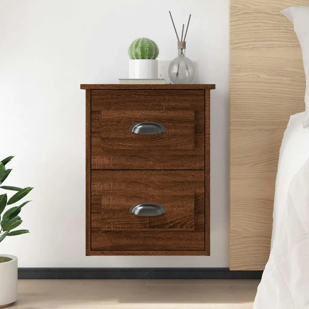 Wall-mounted Bedside Cabinet Brown Oak 41.5x36x53cm 816406