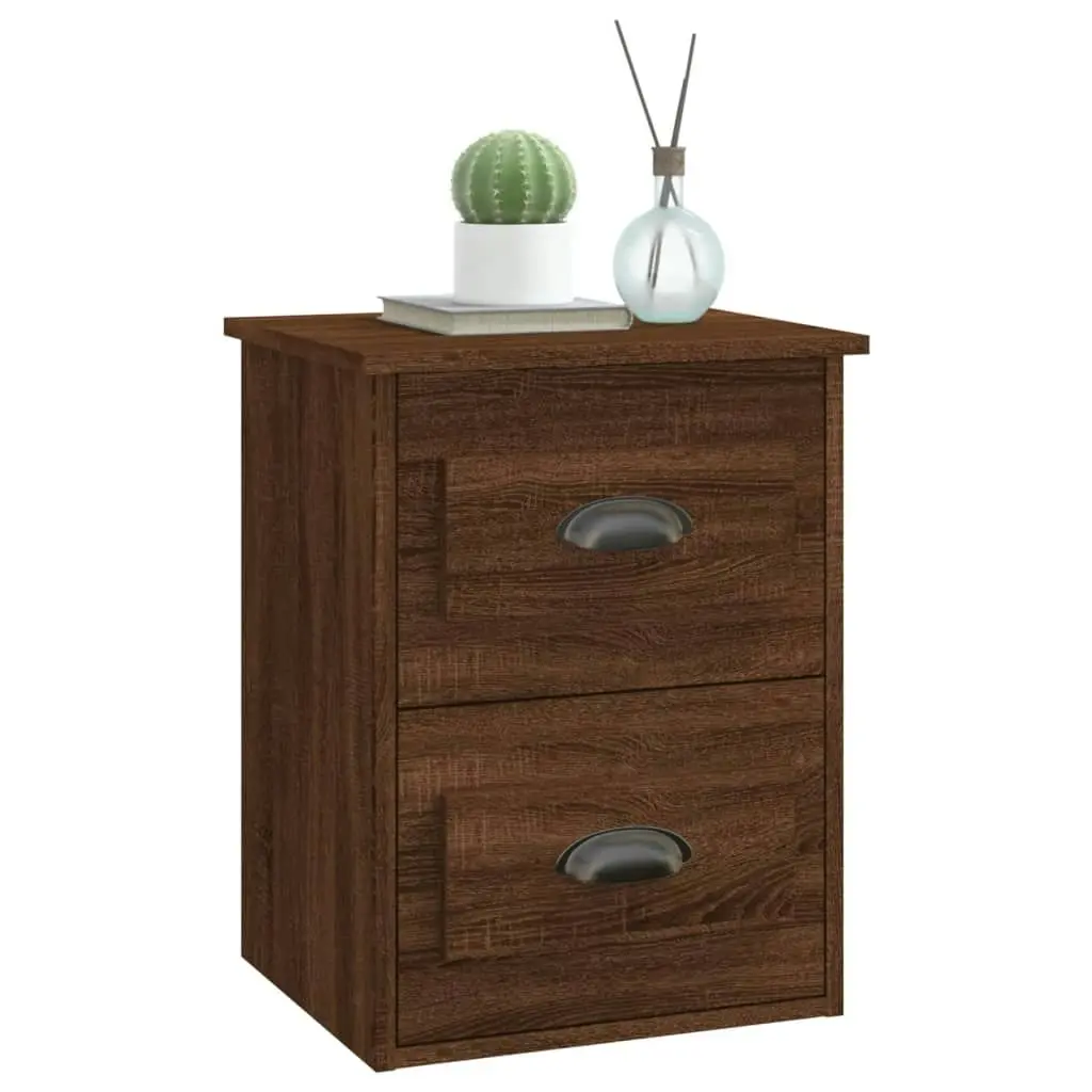 Wall-mounted Bedside Cabinet Brown Oak 41.5x36x53cm 816406