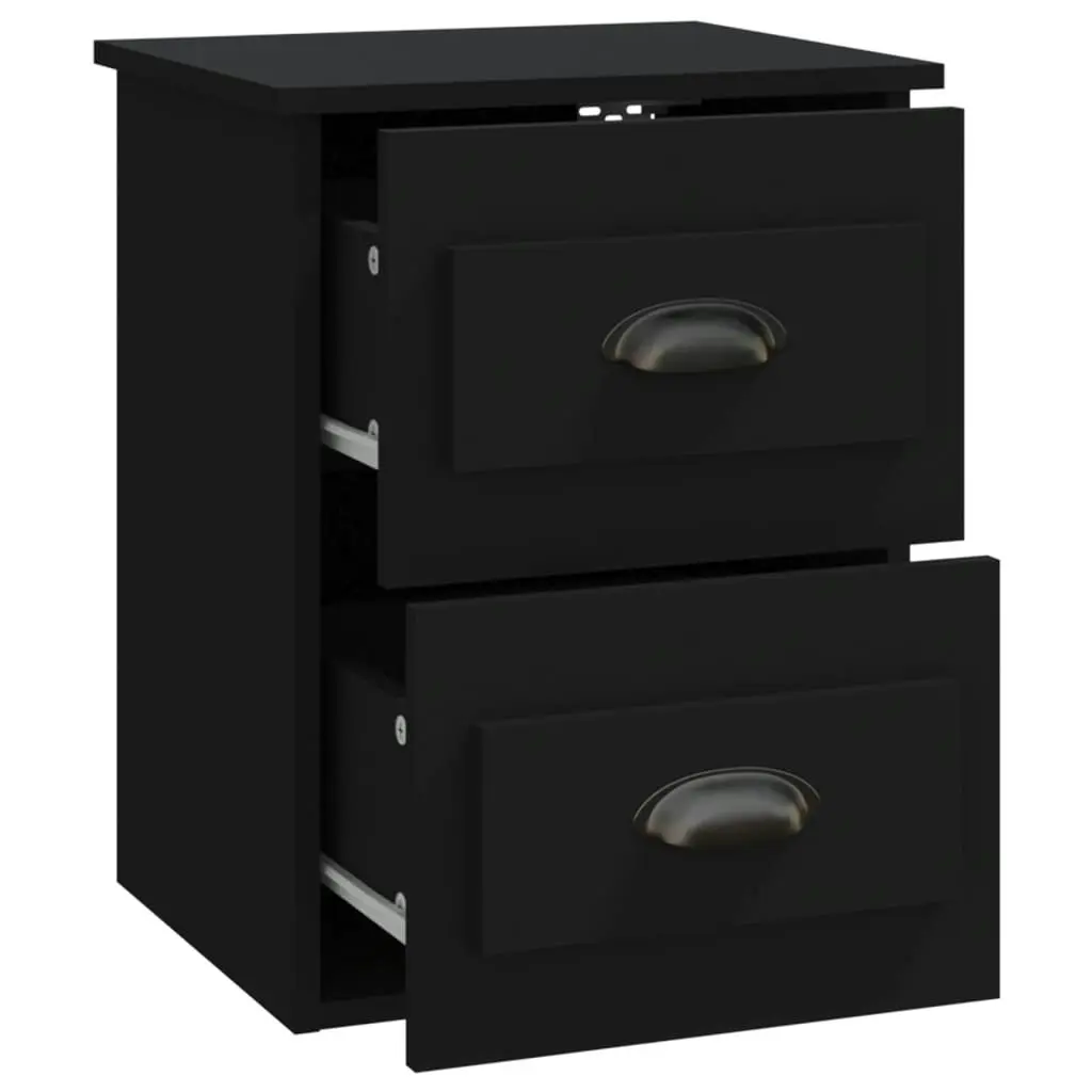 Wall-mounted Bedside Cabinet Black 41.5x36x53cm 816394