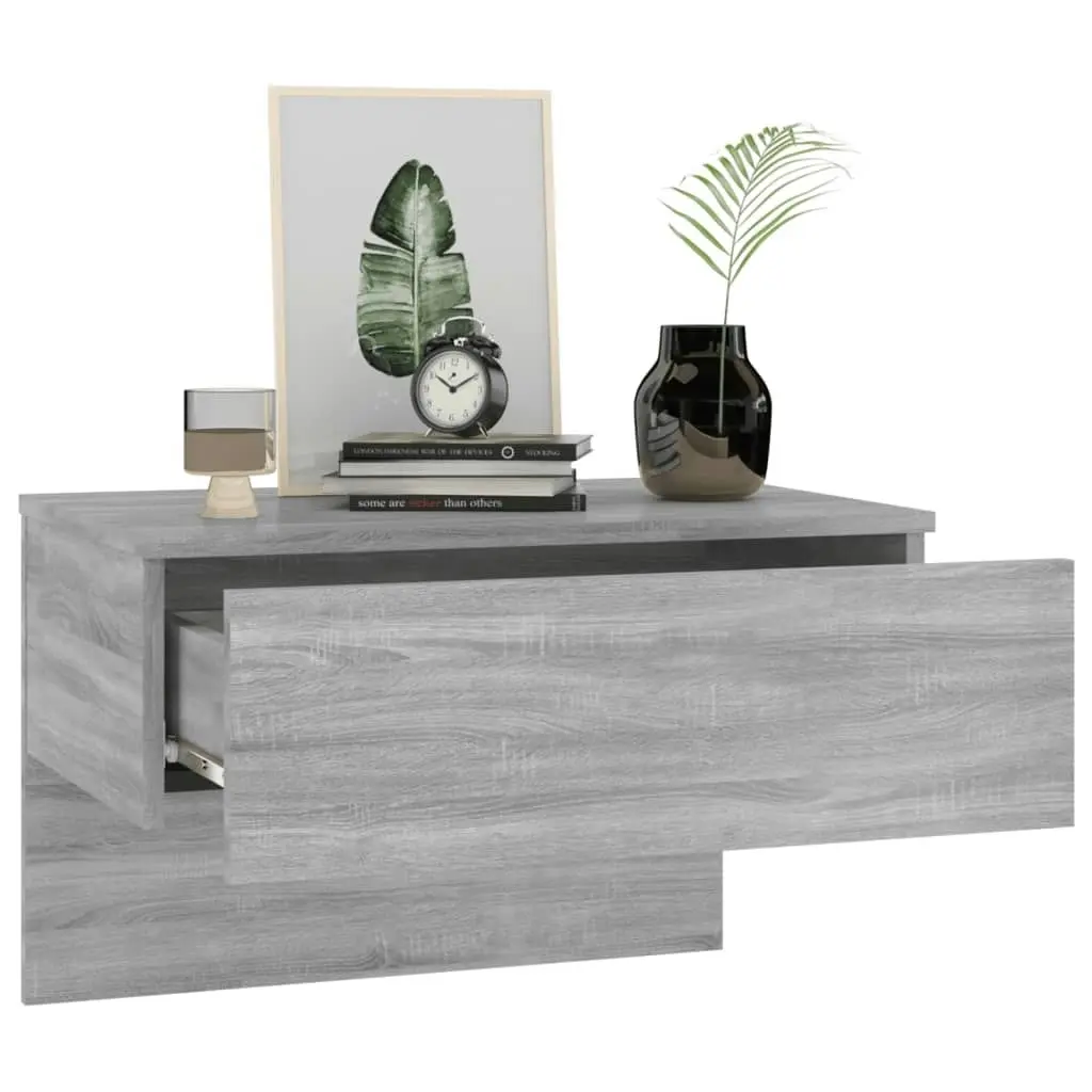 Wall-mounted Bedside Cabinet Grey Sonoma 816942