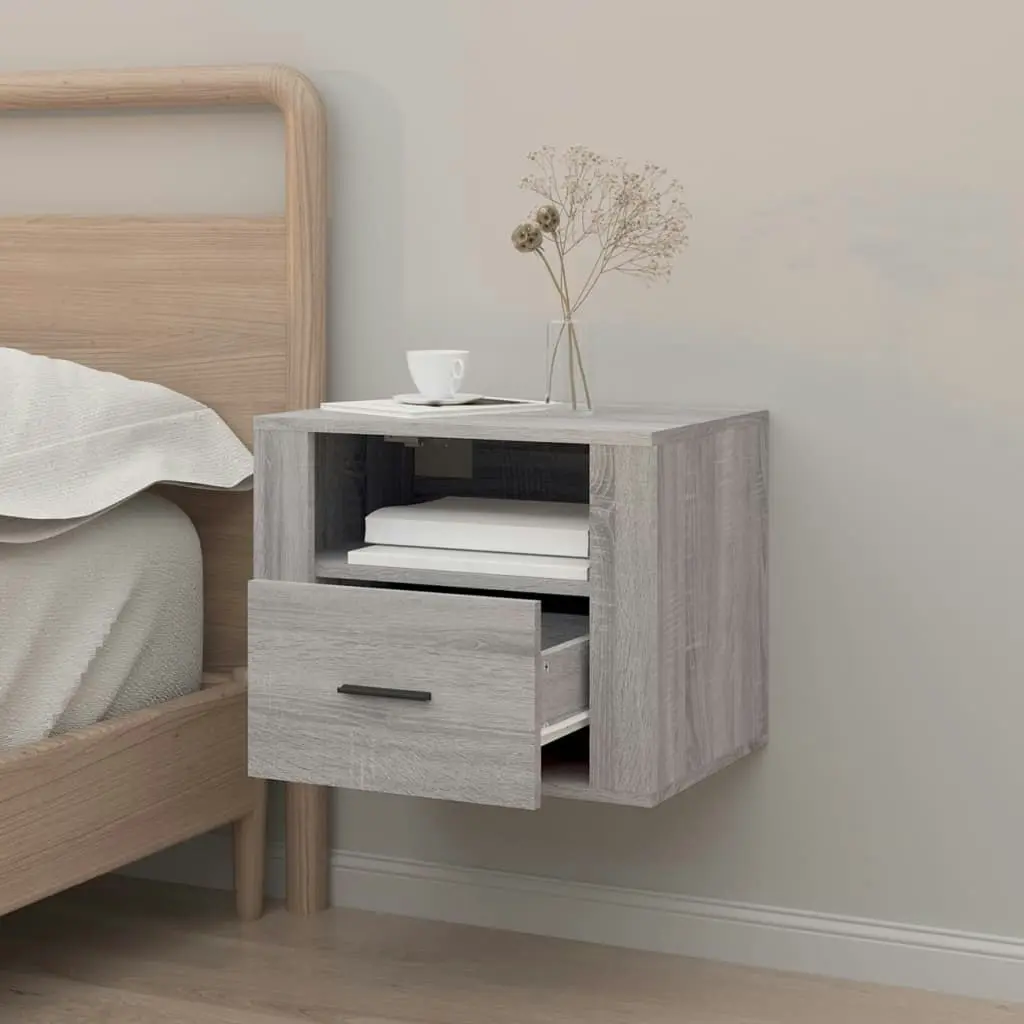 Wall-mounted Bedside Cabinet Grey Sonoma 50x36x40 cm 816892