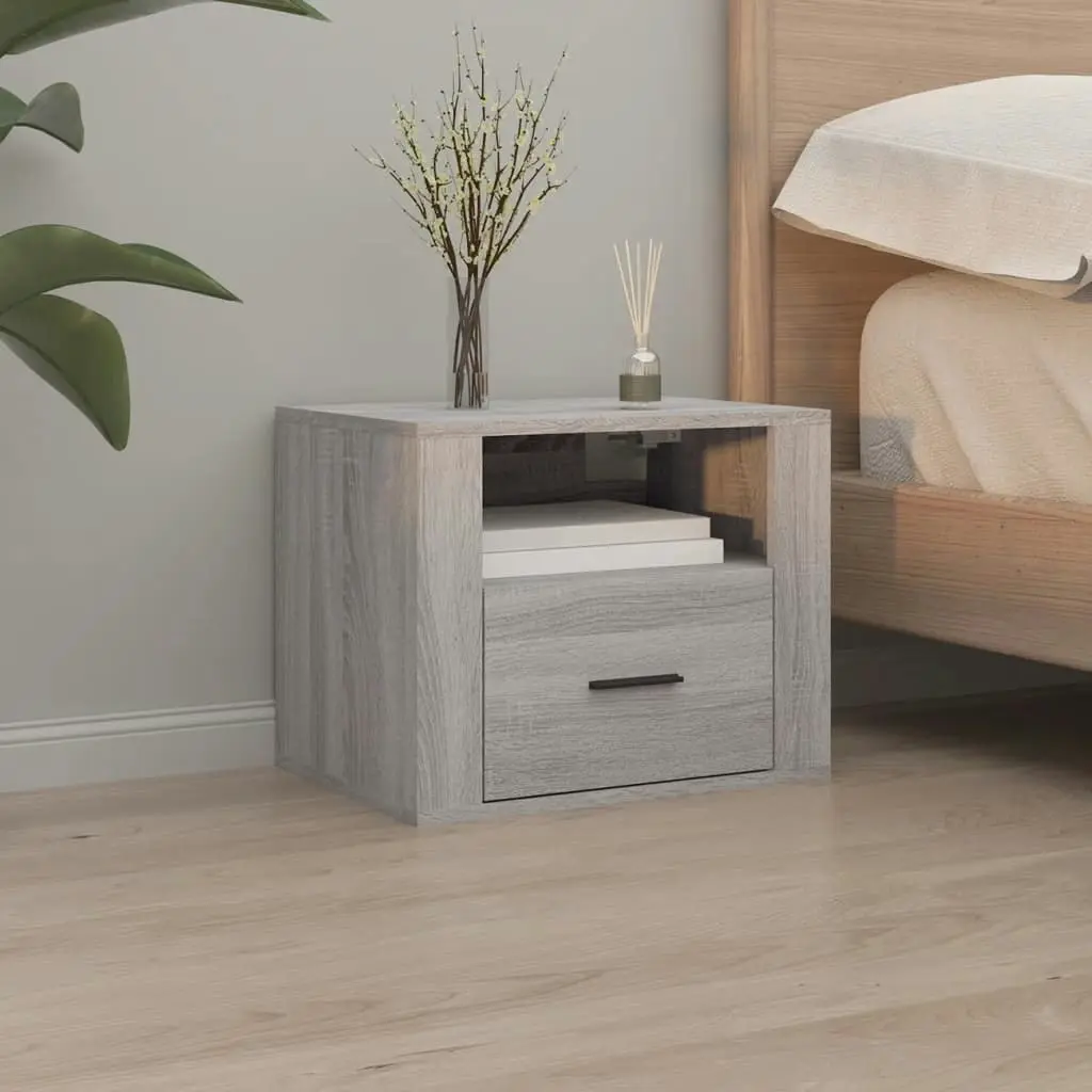 Wall-mounted Bedside Cabinet Grey Sonoma 50x36x40 cm 816892