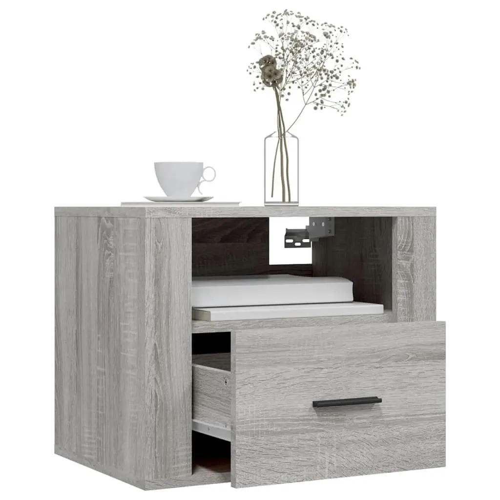 Wall-mounted Bedside Cabinet Grey Sonoma 50x36x40 cm 816892