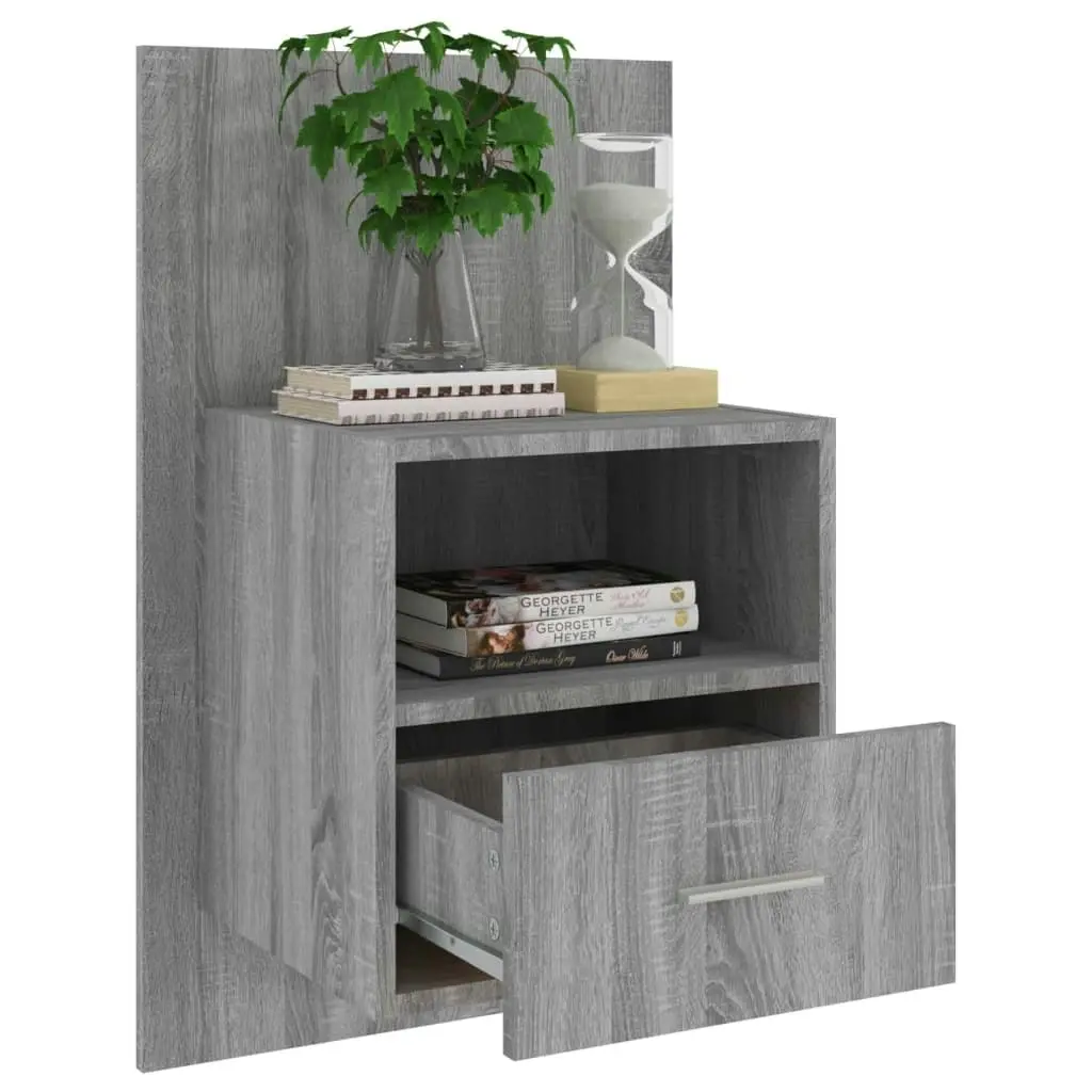 Wall-mounted Bedside Cabinet Grey Sonoma 816966