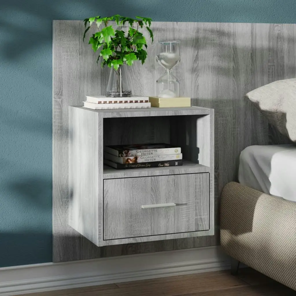 Wall-mounted Bedside Cabinet Grey Sonoma 816966