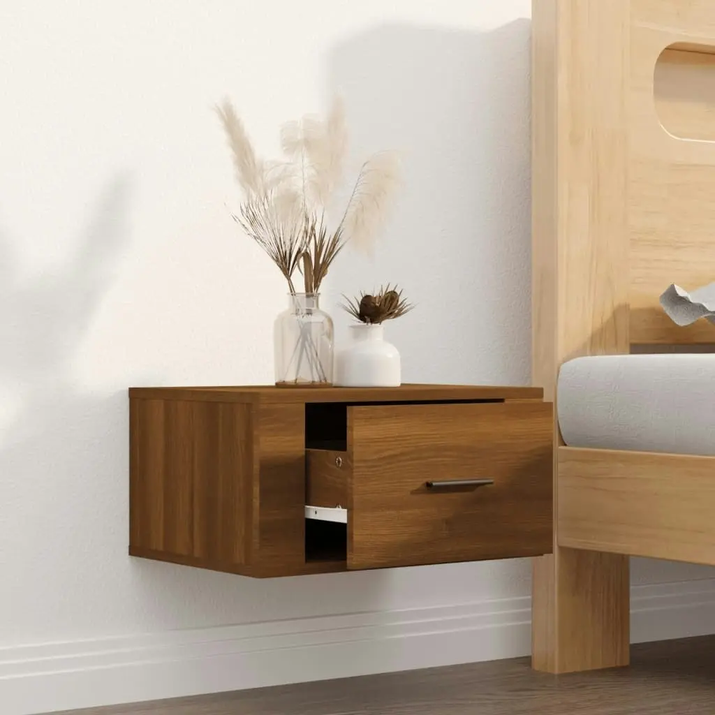 Wall-mounted Bedside Cabinet Brown Oak 50x36x25 cm 816854