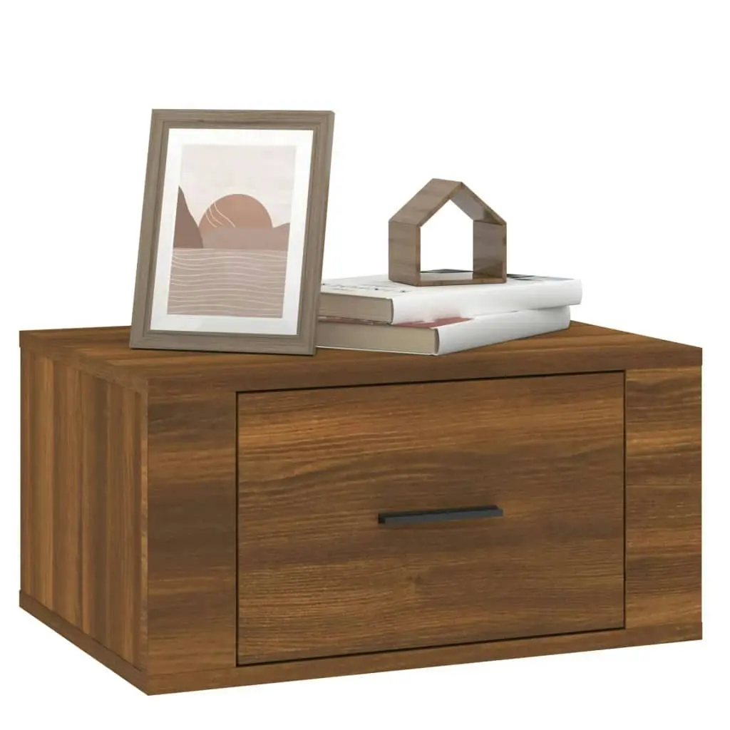 Wall-mounted Bedside Cabinet Brown Oak 50x36x25 cm 816854