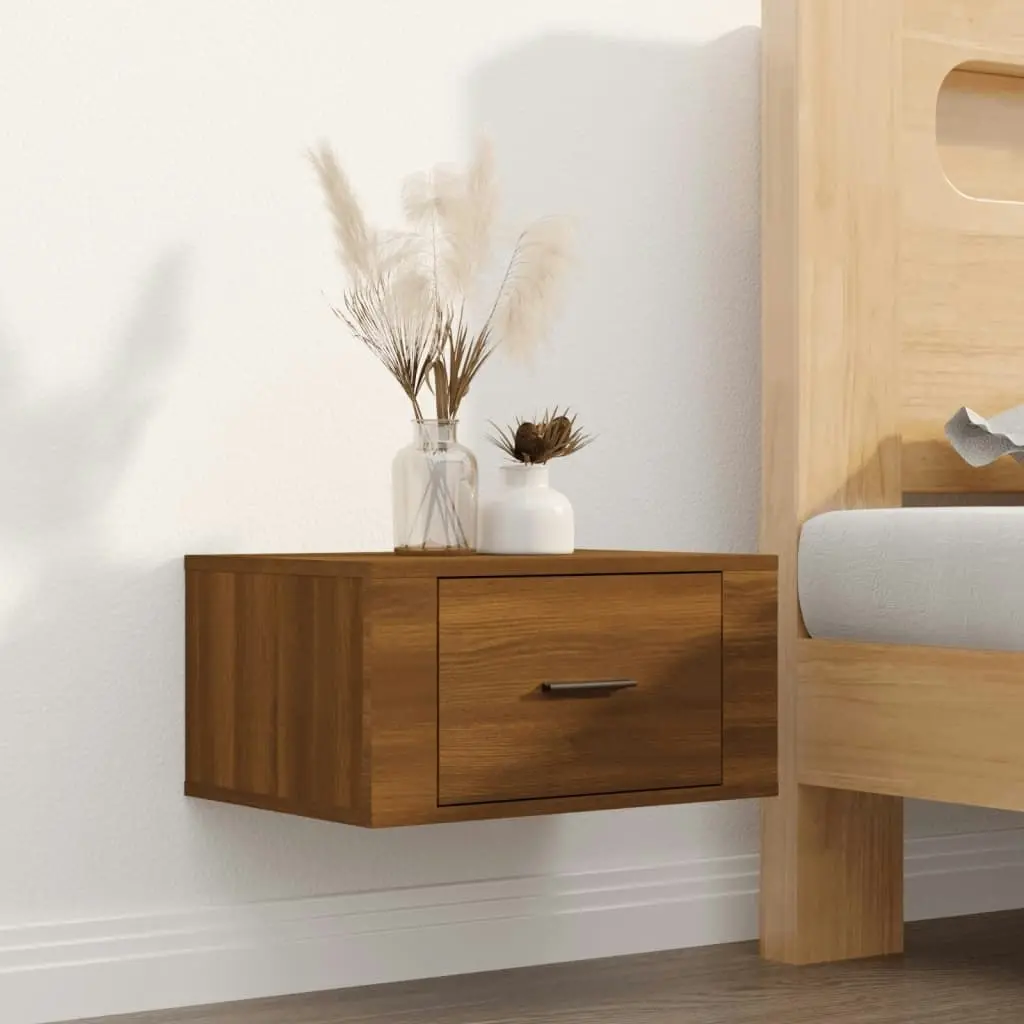 Wall-mounted Bedside Cabinet Brown Oak 50x36x25 cm 816854