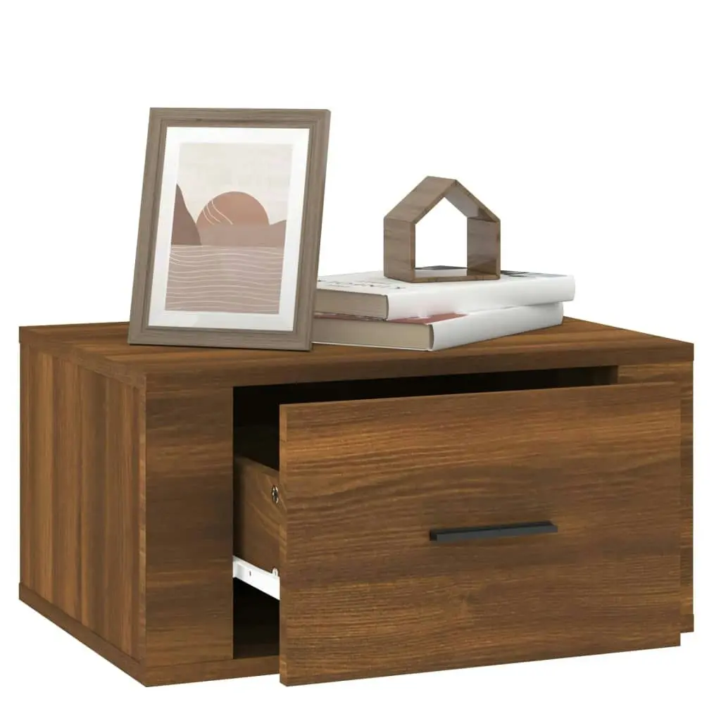 Wall-mounted Bedside Cabinet Brown Oak 50x36x25 cm 816854