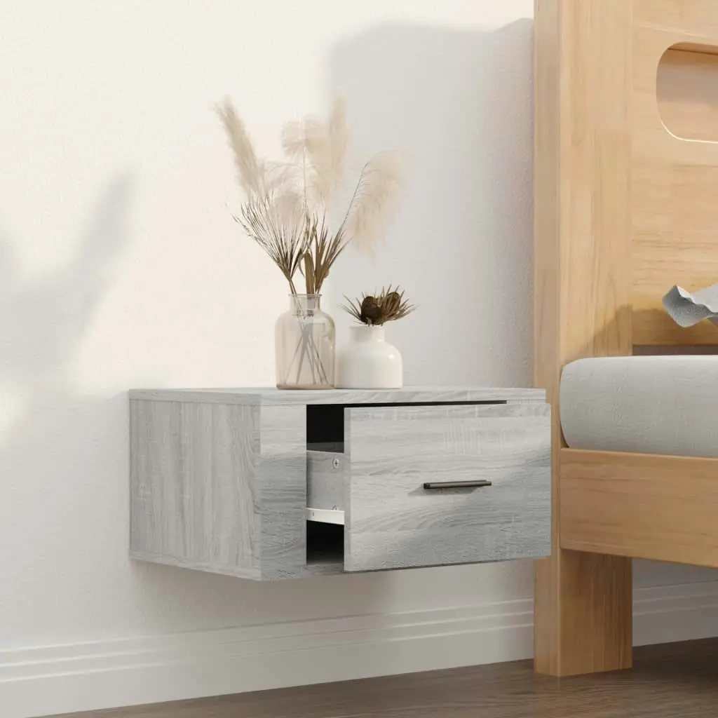 Wall-mounted Bedside Cabinet Grey Sonoma 50x36x25 cm 816852