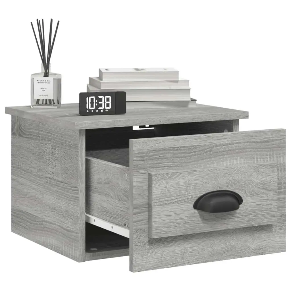 Wall-mounted Bedside Cabinet Grey Sonoma 41.5x36x28cm 816388