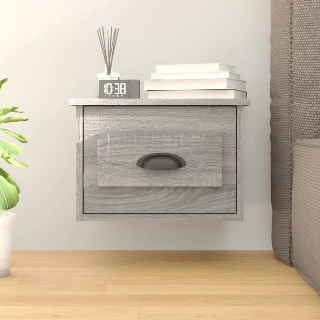 Wall-mounted Bedside Cabinet Grey Sonoma 41.5x36x28cm 816388