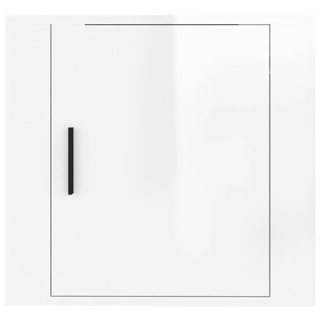 Wall-mounted Bedside Cabinet High Gloss White 50x30x47 cm 816868