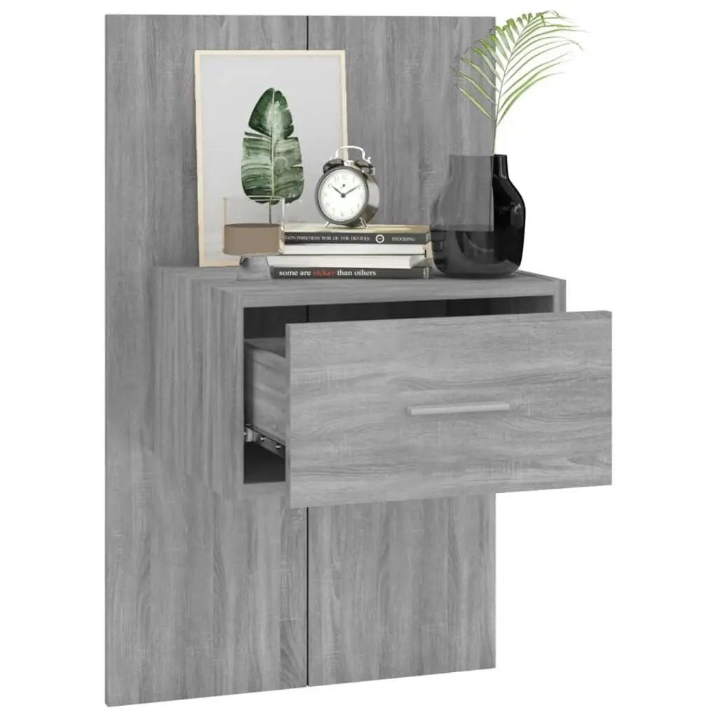 Wall-mounted Bedside Cabinet Grey Sonoma 816954