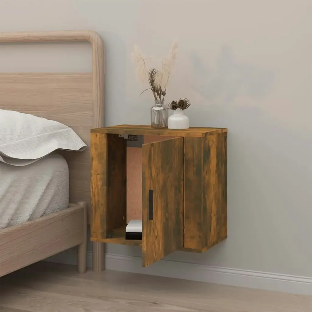 Wall-mounted Bedside Cabinet Smoked Oak 50x30x47 cm 816874