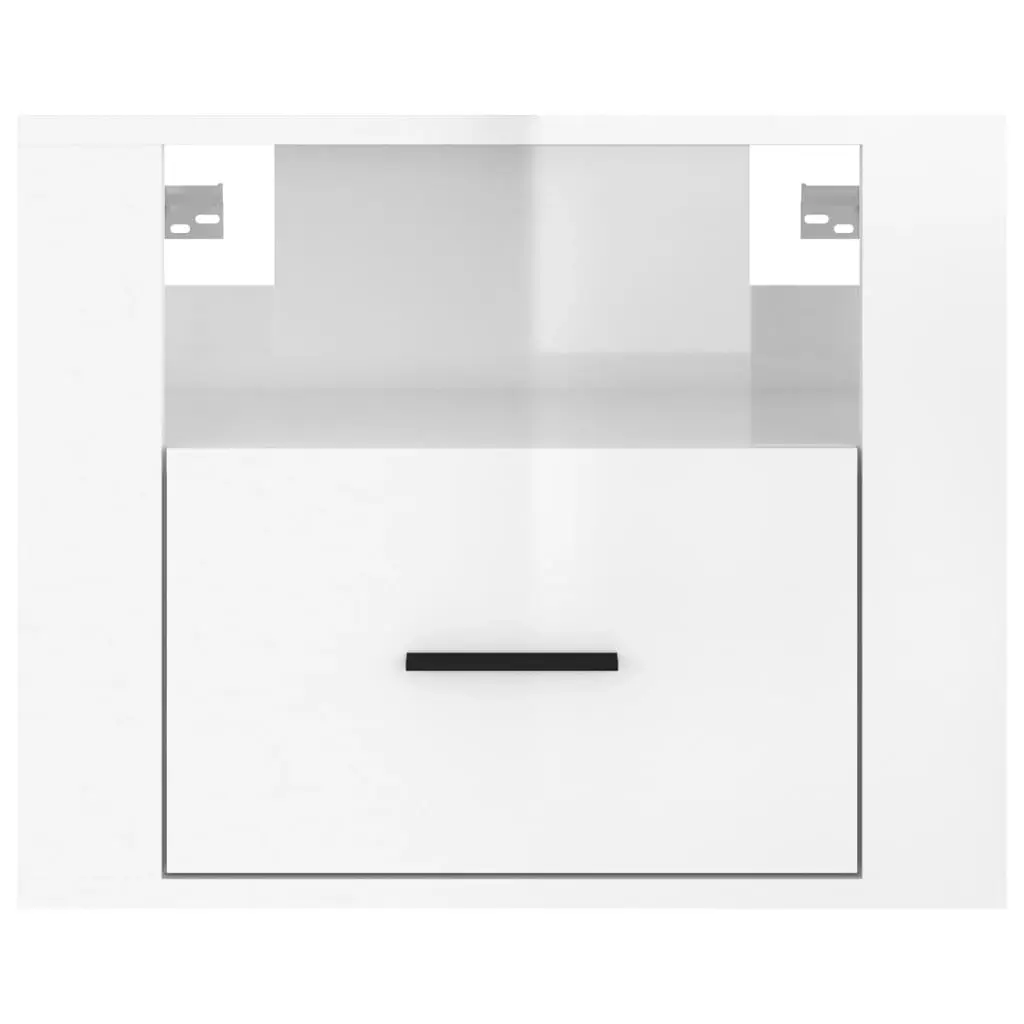 Wall-mounted Bedside Cabinet High Gloss White 50x36x40 cm 816884