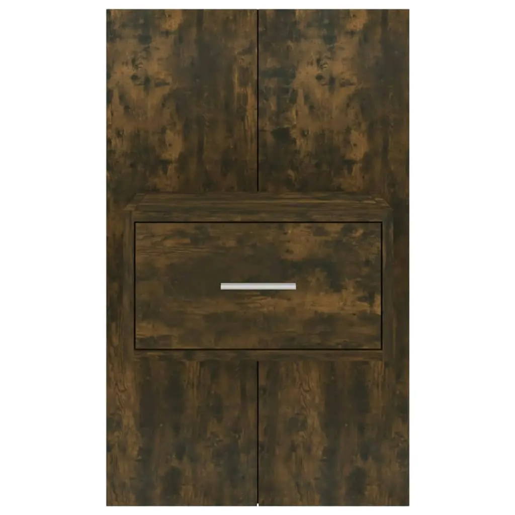 Wall-mounted Bedside Cabinet Smoked Oak 816952