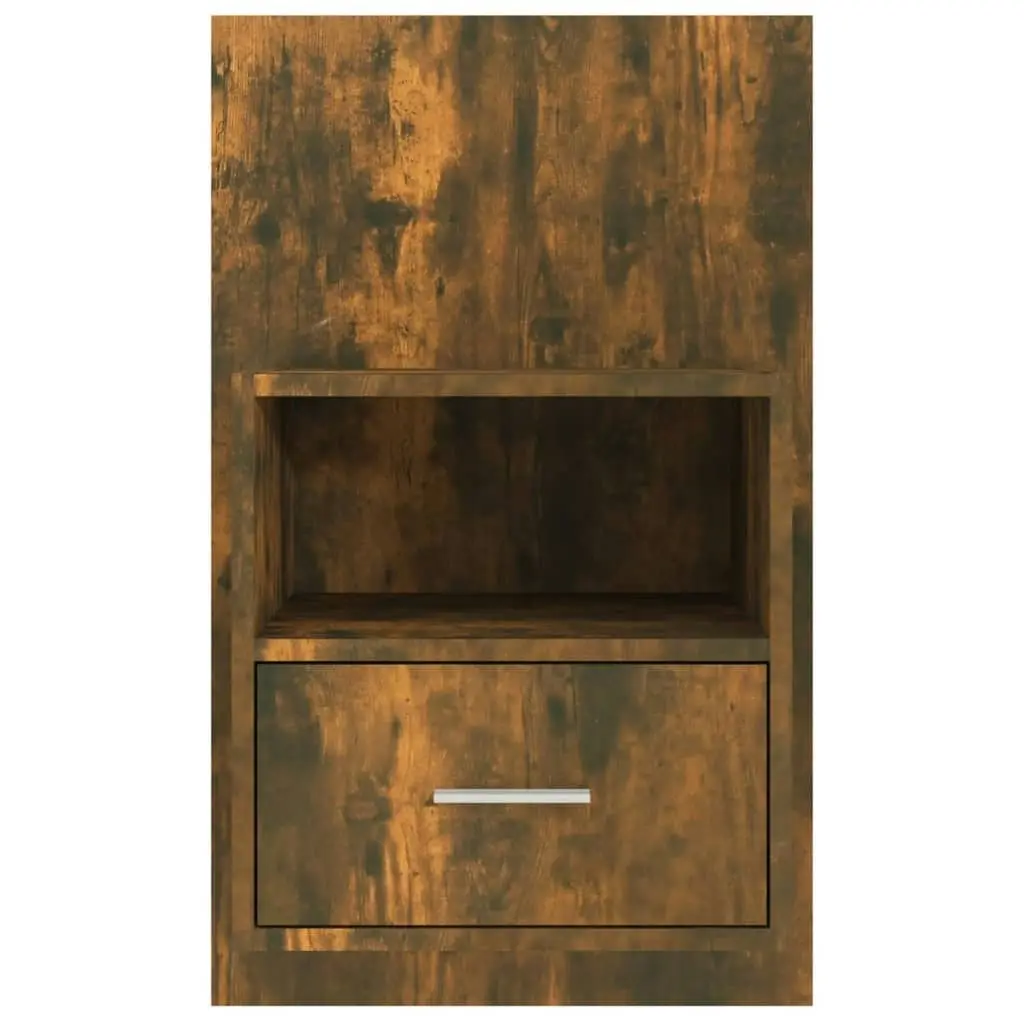 Wall-mounted Bedside Cabinet Smoked Oak 816964