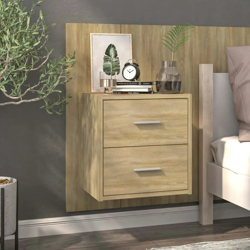 Wall-mounted Bedside Cabinet Sonoma Oak 810995