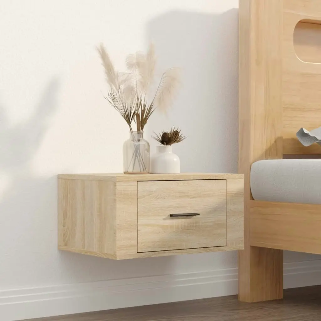 Wall-mounted Bedside Cabinet Sonoma Oak 50x36x25 cm 816846