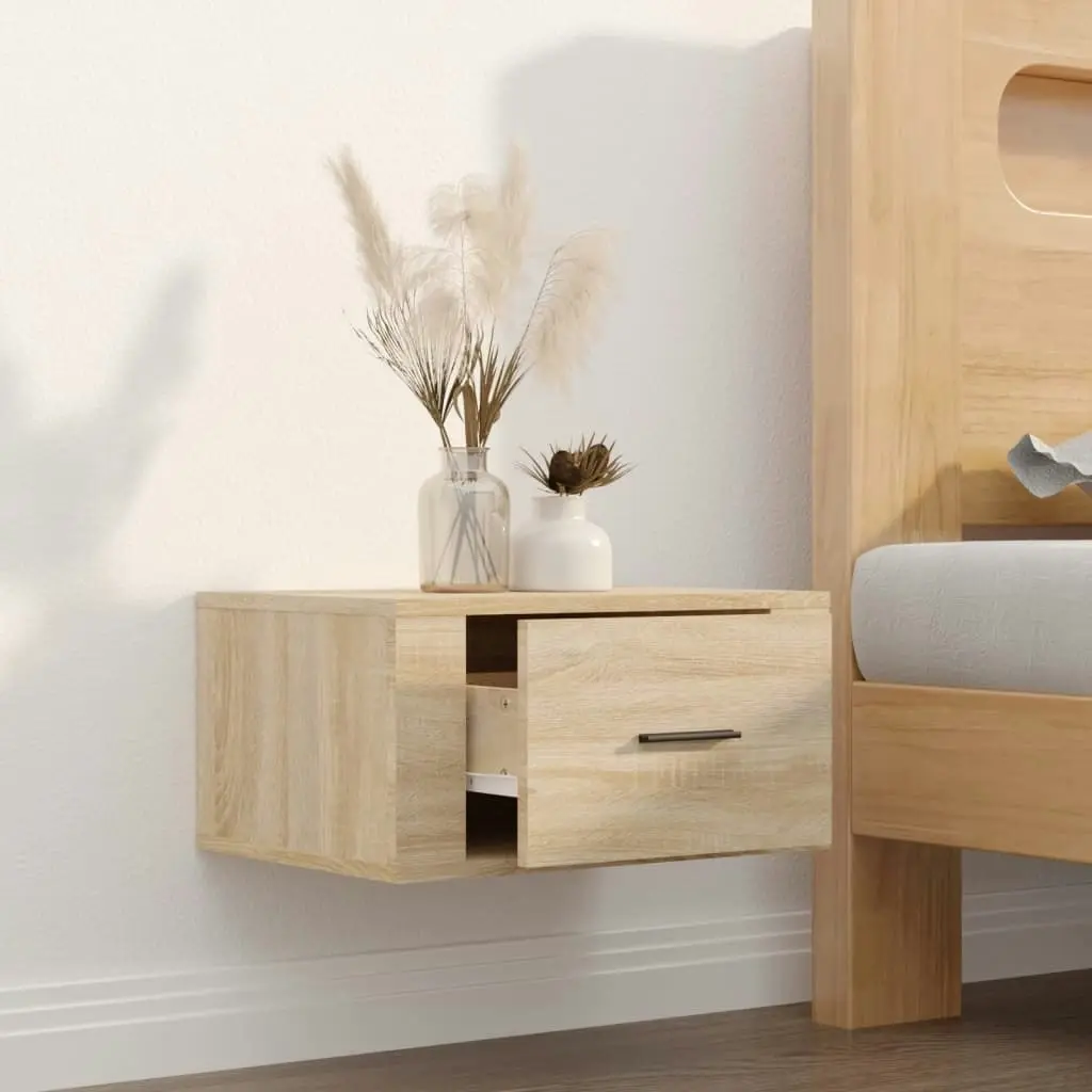 Wall-mounted Bedside Cabinet Sonoma Oak 50x36x25 cm 816846