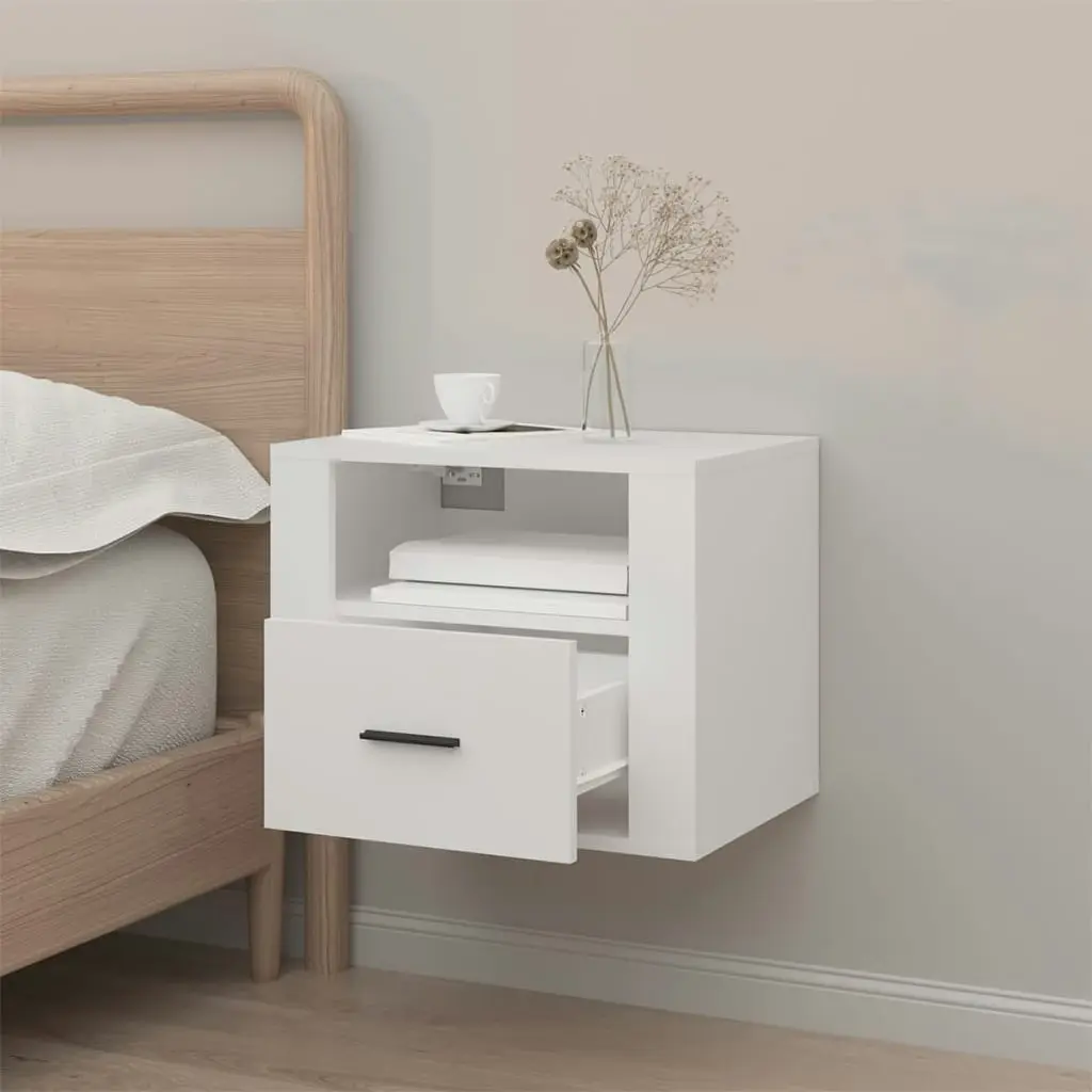 Wall-mounted Bedside Cabinet White 50x36x40 cm 816880