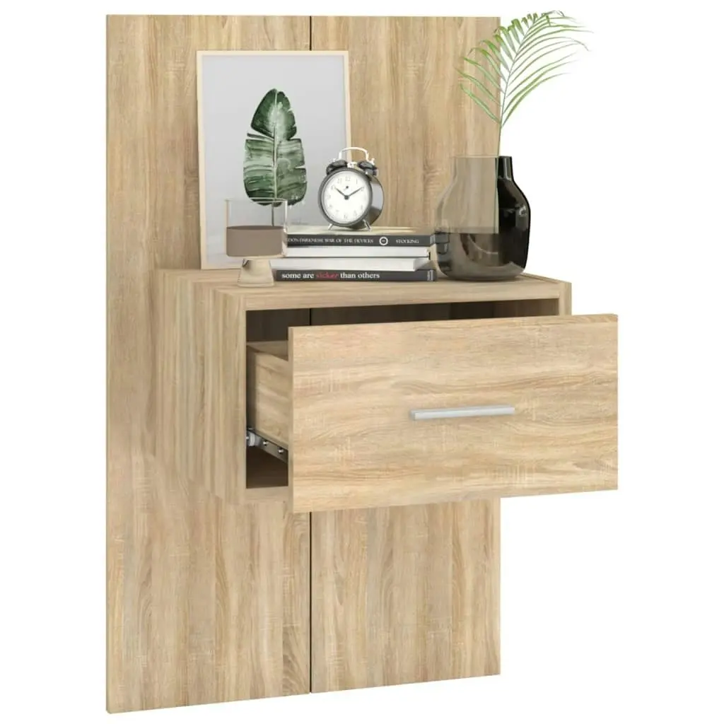 Wall-mounted Bedside Cabinet Sonoma Oak 810977