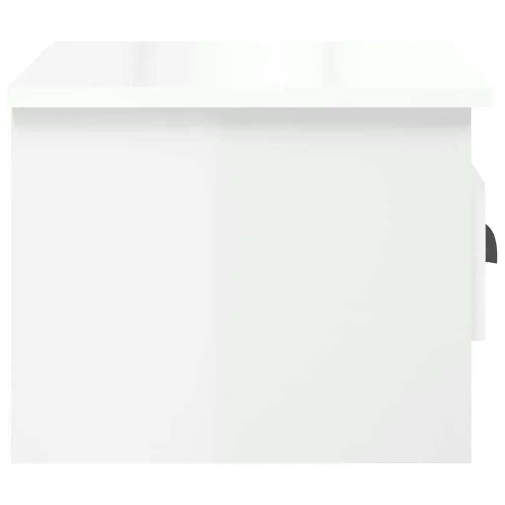 Wall-mounted Bedside Cabinet High Gloss White 41.5x36x28cm 816380