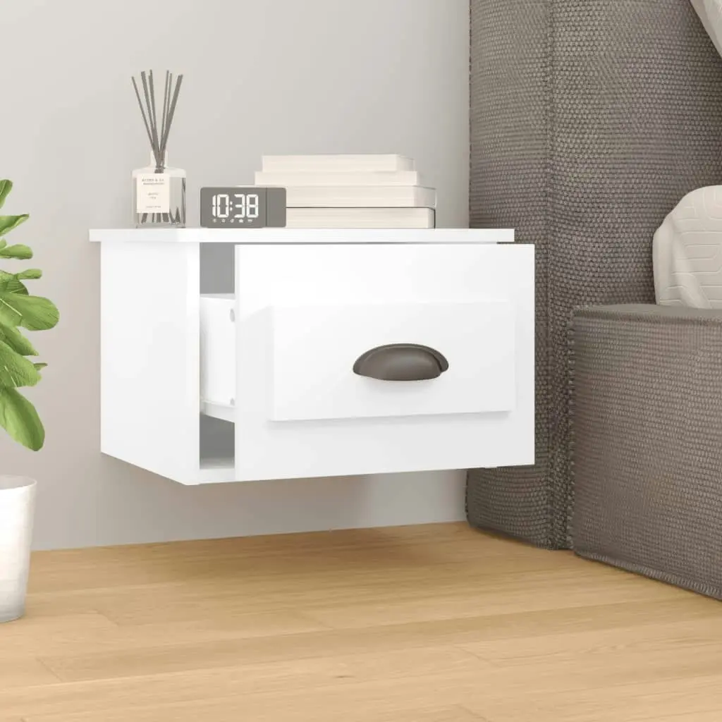 Wall-mounted Bedside Cabinet White 41.5x36x28cm 816376