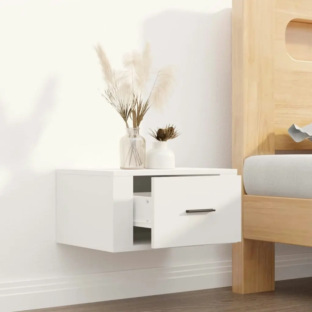 Wall-mounted Bedside Cabinet White 50x36x25 cm 816840