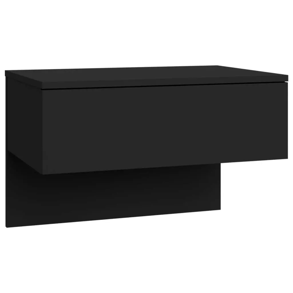 Wall-mounted Bedside Cabinets 2 pcs Black 810938