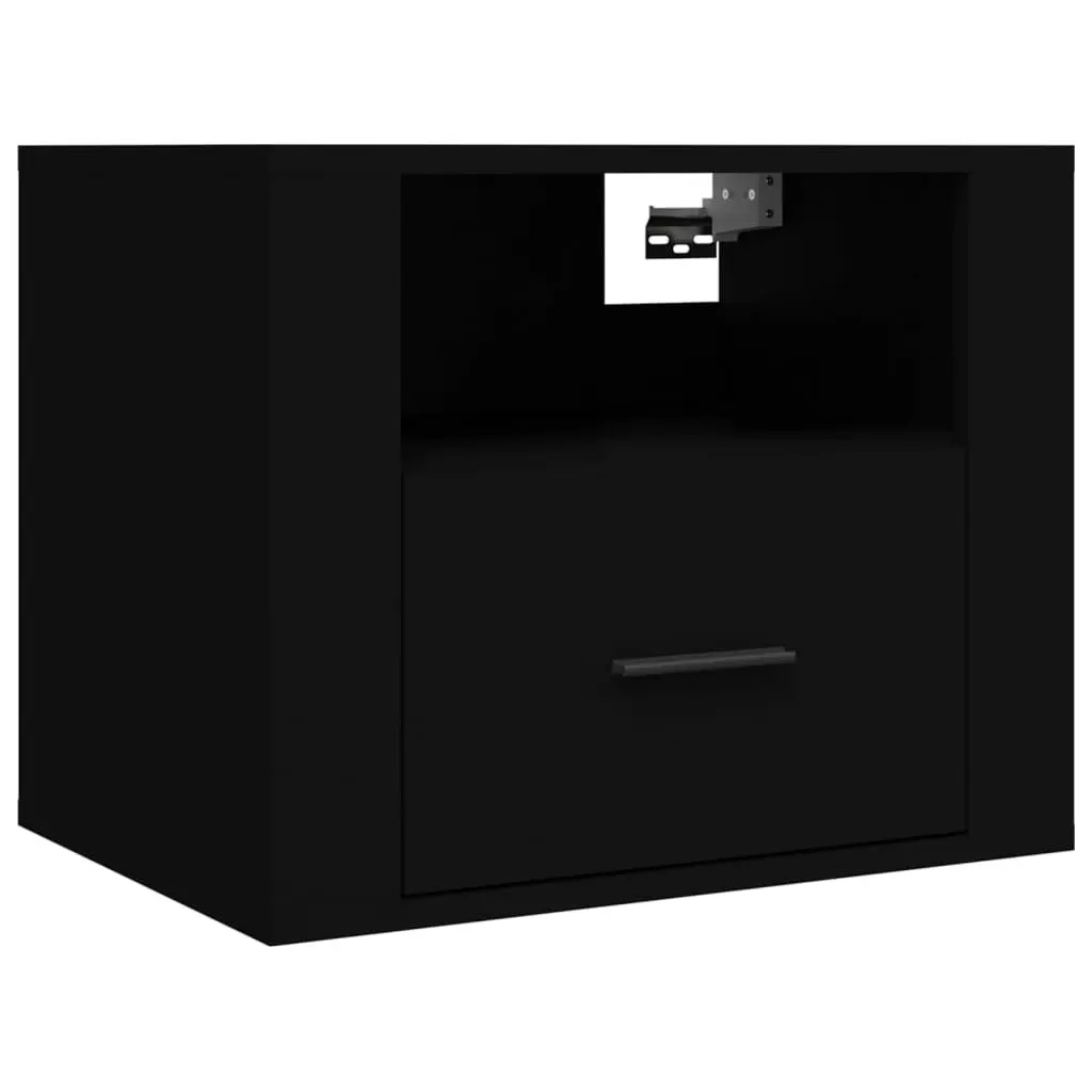 Wall-mounted Bedside Cabinets 2 pcs Black 50x36x40 cm 816883