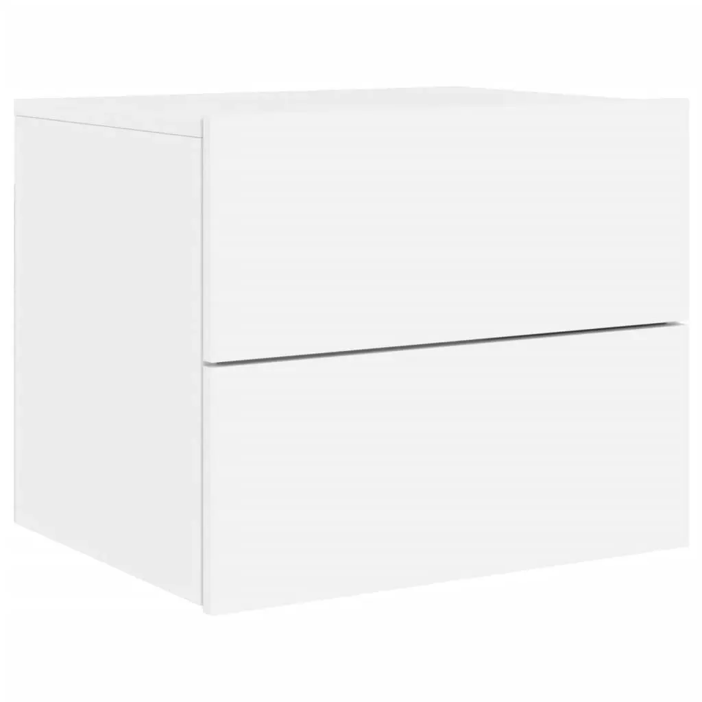 Wall-mounted Bedside Cabinet with LED Lights White 836812