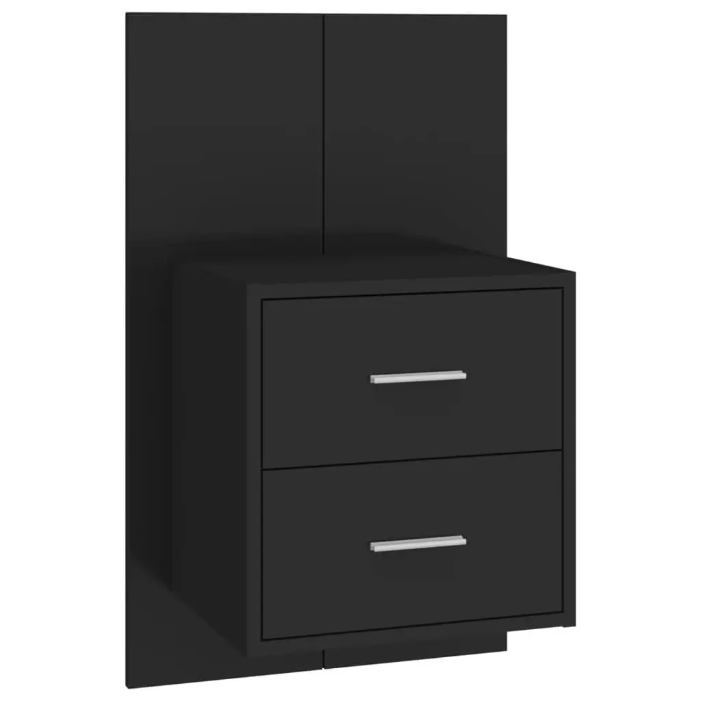 Wall-mounted Bedside Cabinets 2 pcs Black 810992