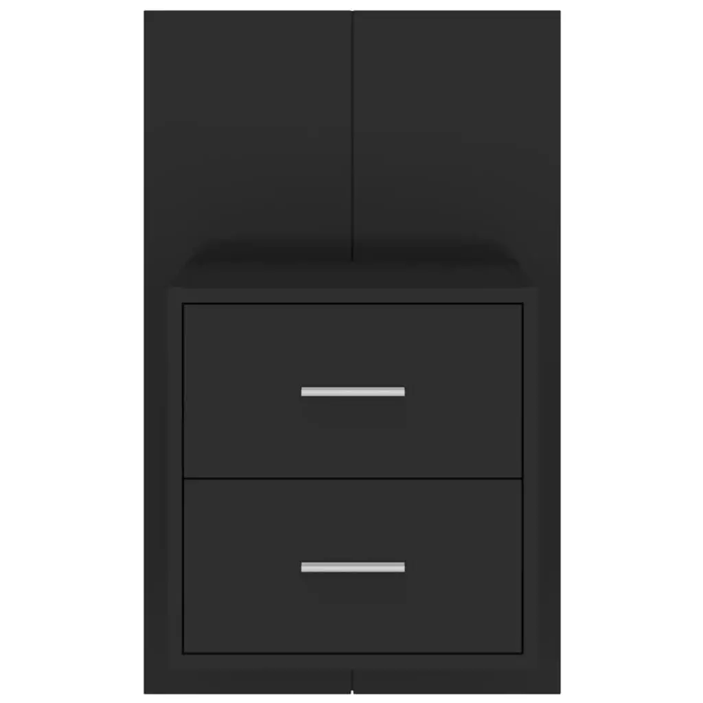 Wall-mounted Bedside Cabinets 2 pcs Black 810992