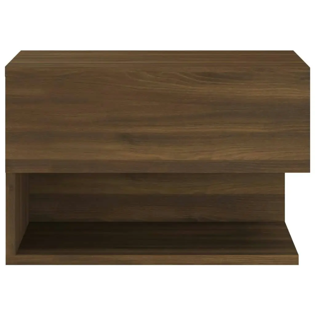 Wall-mounted Bedside Cabinets 2 pcs Brown Oak 816951