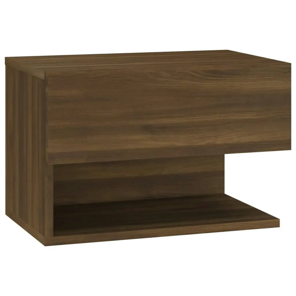 Wall-mounted Bedside Cabinets 2 pcs Brown Oak 816951