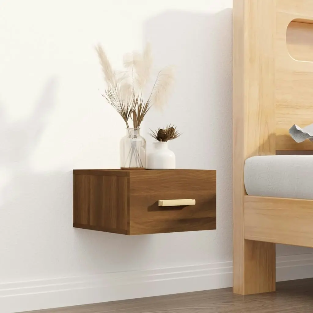 Wall-mounted Bedside Cabinets 2 pcs Brown Oak 35x35x20 cm 817578