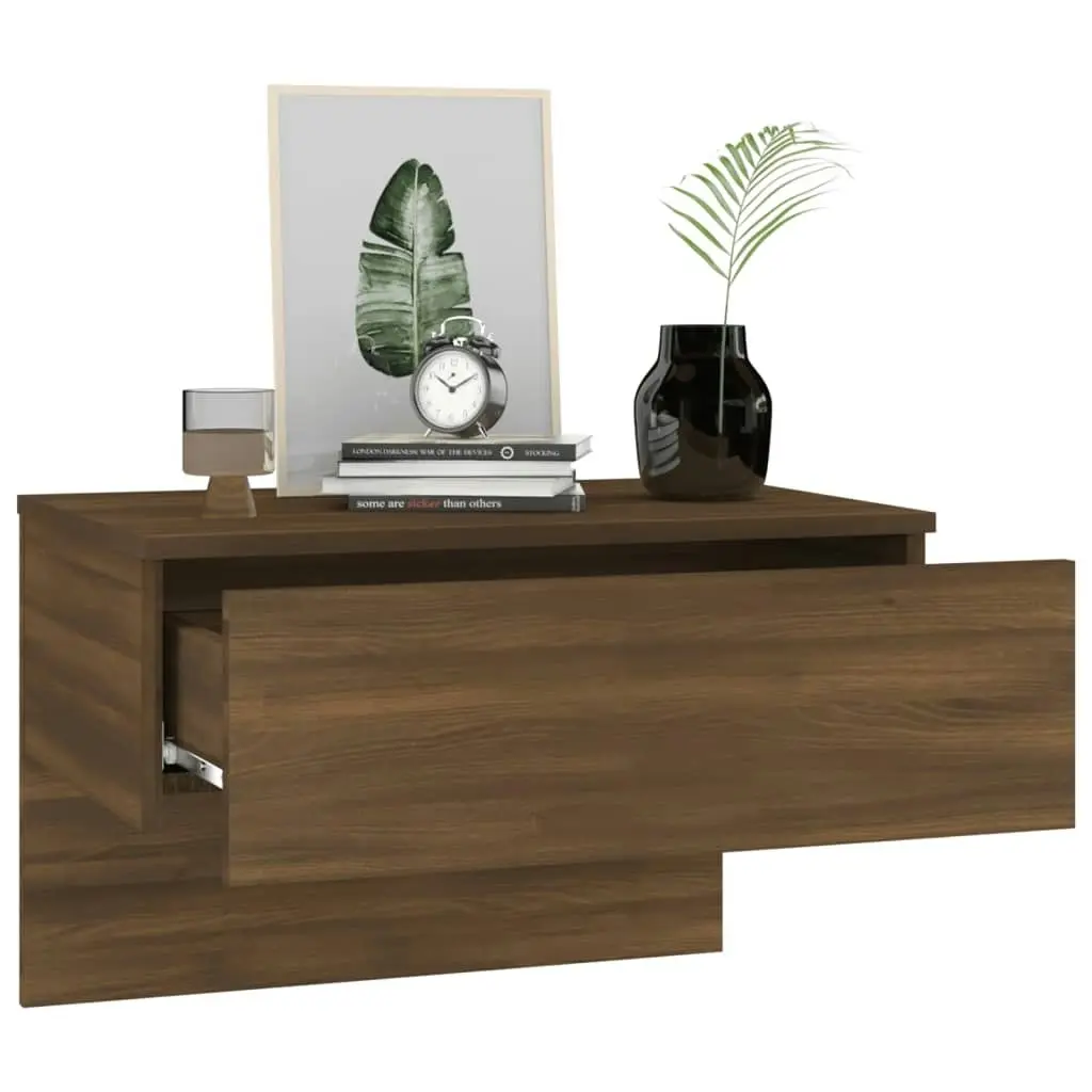 Wall-mounted Bedside Cabinets 2 pcs Brown Oak 816945