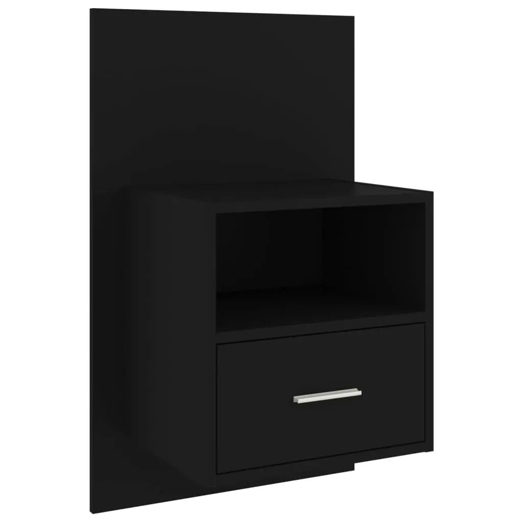 Wall-mounted Bedside Cabinets 2 pcs Black 811010