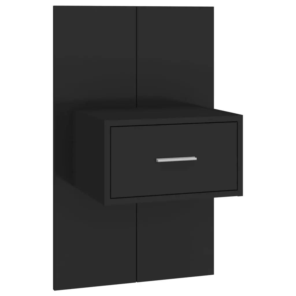 Wall-mounted Bedside Cabinets 2 pcs Black 810974