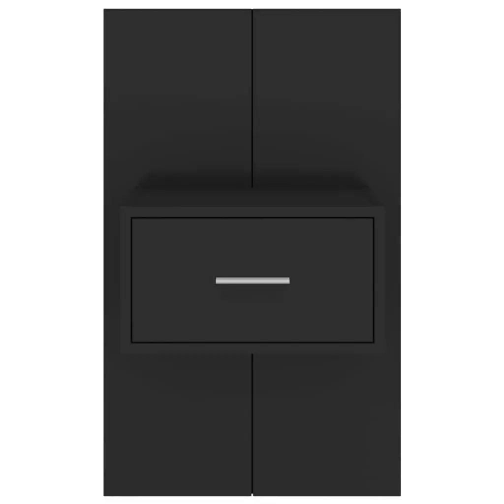 Wall-mounted Bedside Cabinets 2 pcs Black 810974