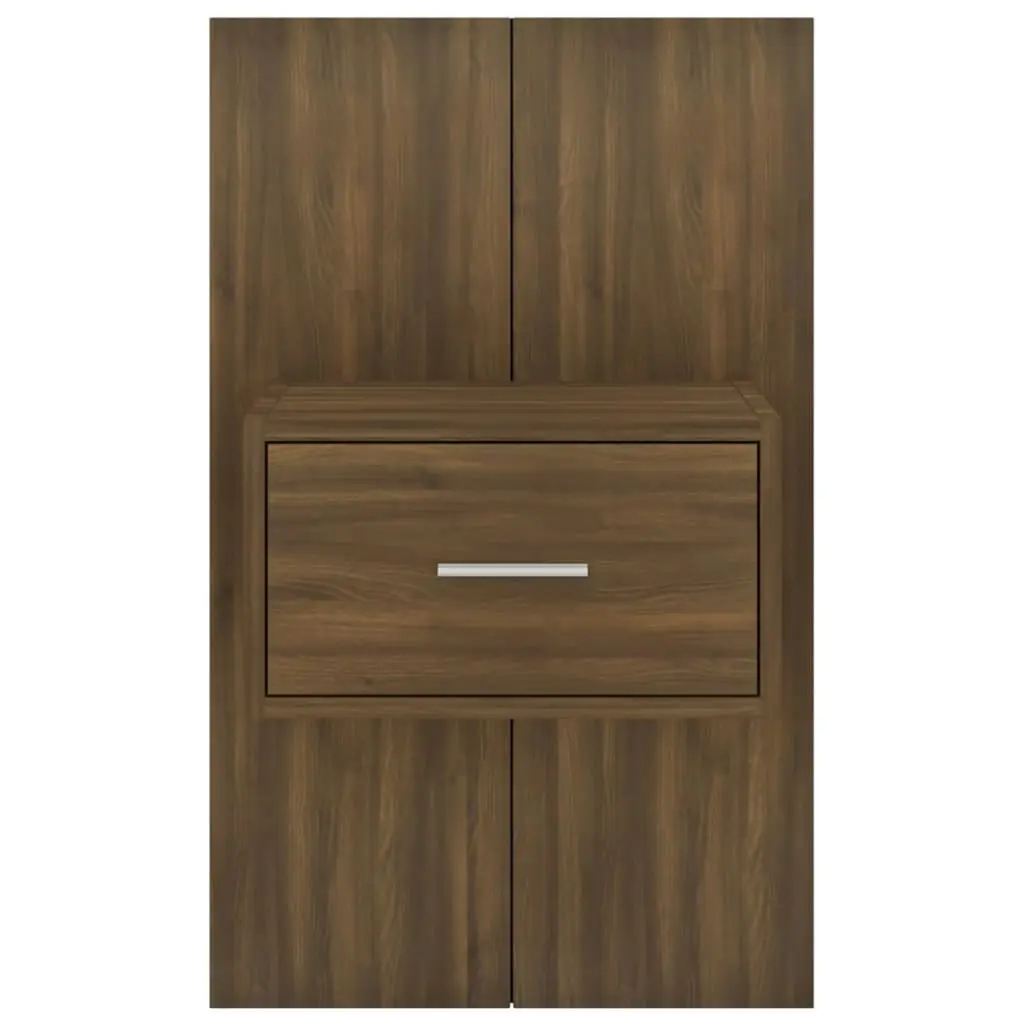 Wall-mounted Bedside Cabinets 2 pcs Brown Oak 816957