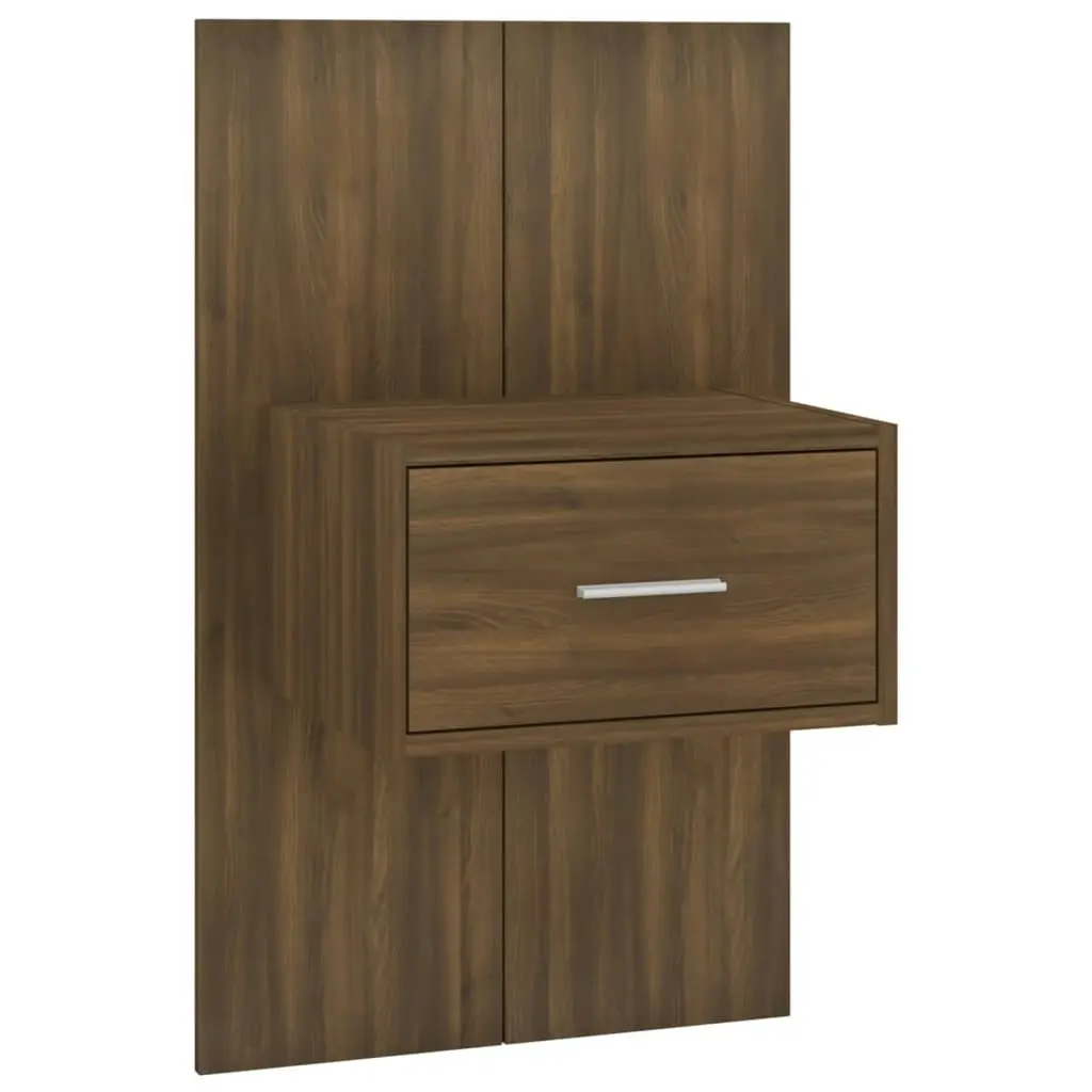 Wall-mounted Bedside Cabinets 2 pcs Brown Oak 816957