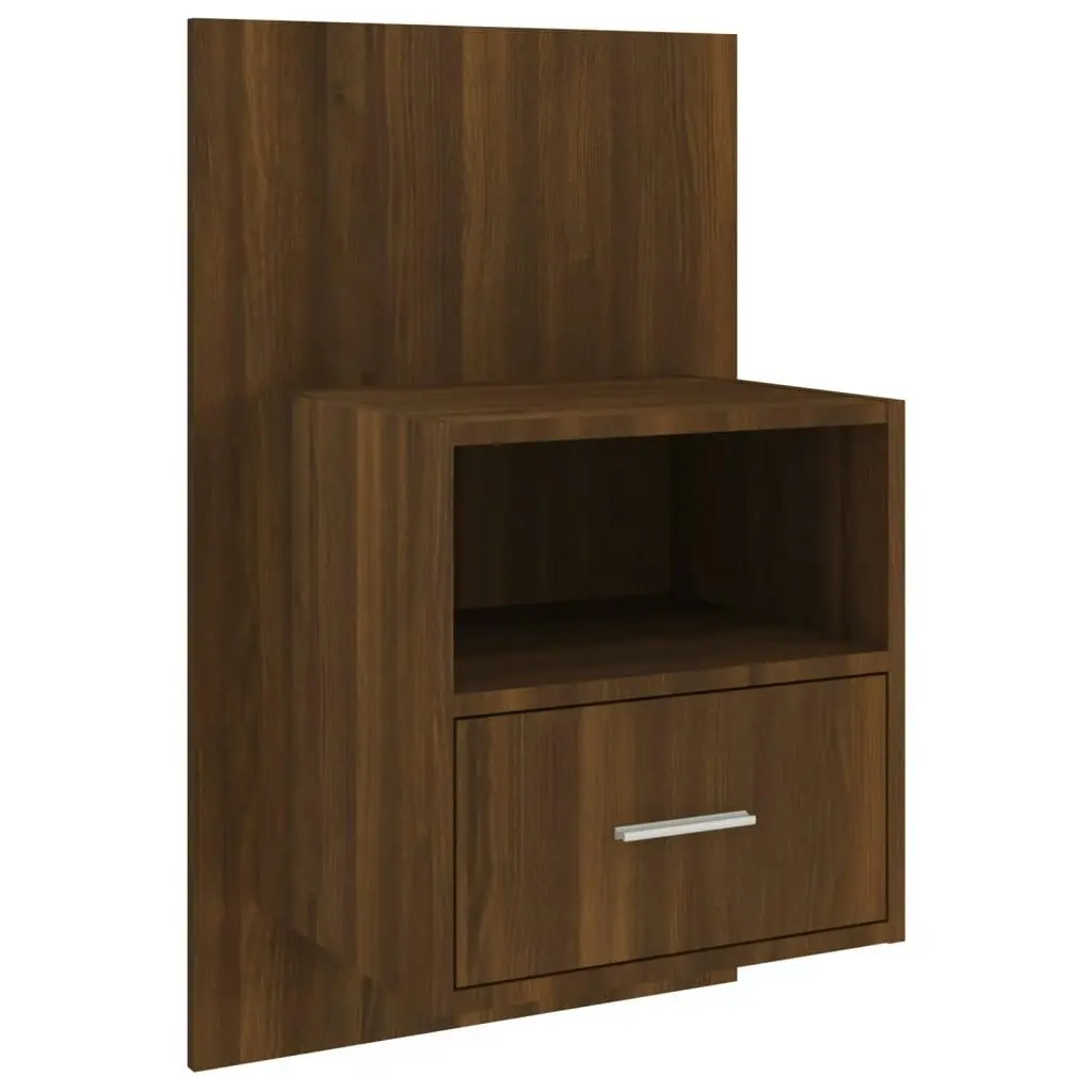 Wall-mounted Bedside Cabinets 2 pcs Brown Oak 816969