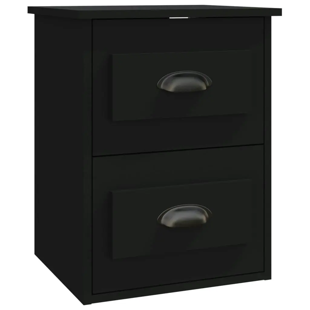 Wall-mounted Bedside Cabinets 2 pcs Black 41.5x36x53cm 816395