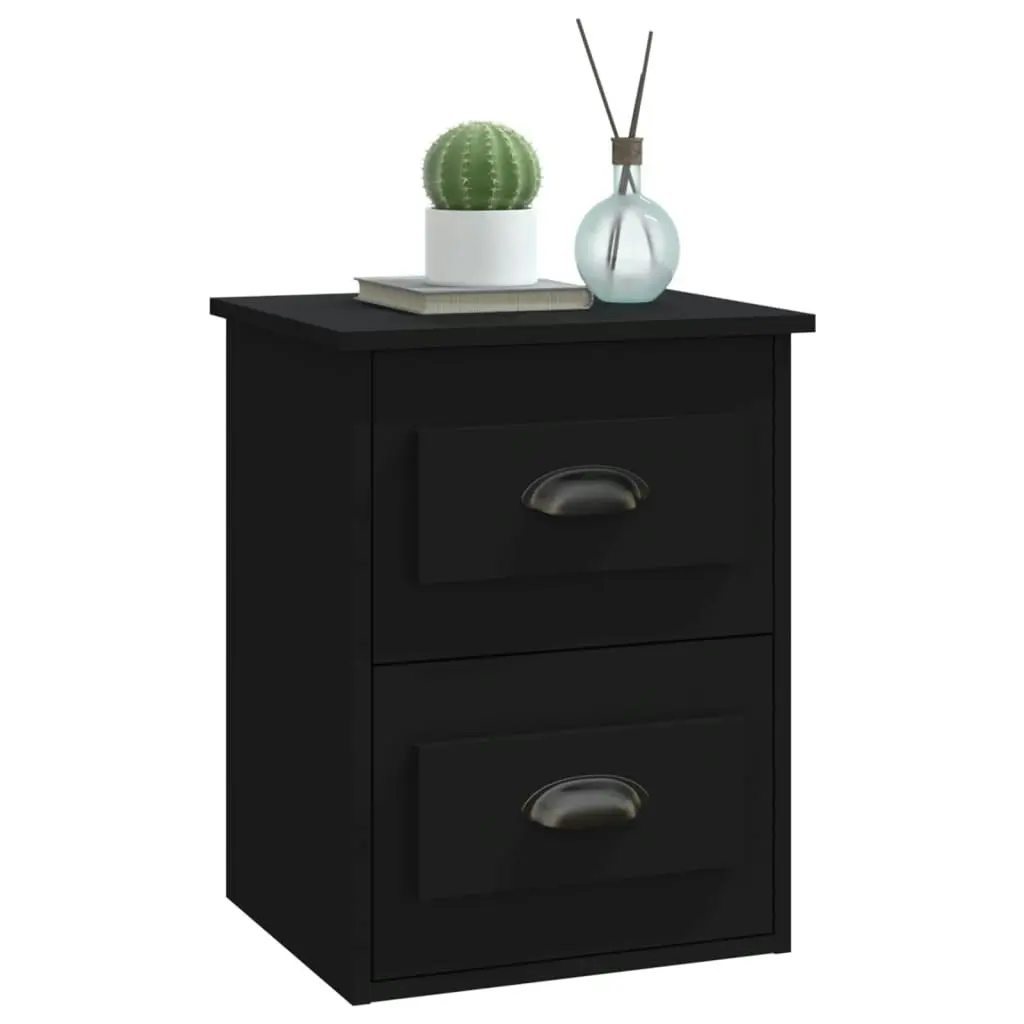 Wall-mounted Bedside Cabinets 2 pcs Black 41.5x36x53cm 816395