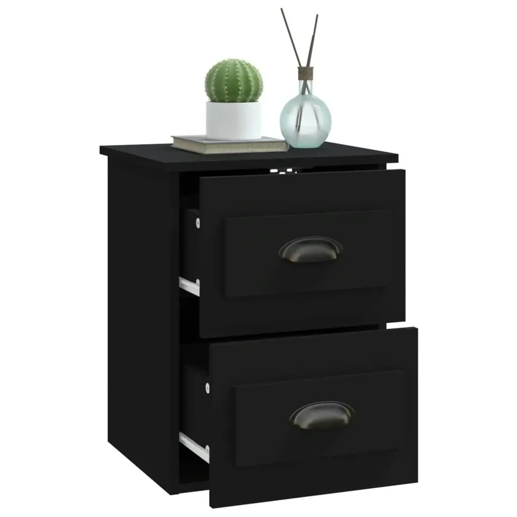 Wall-mounted Bedside Cabinets 2 pcs Black 41.5x36x53cm 816395