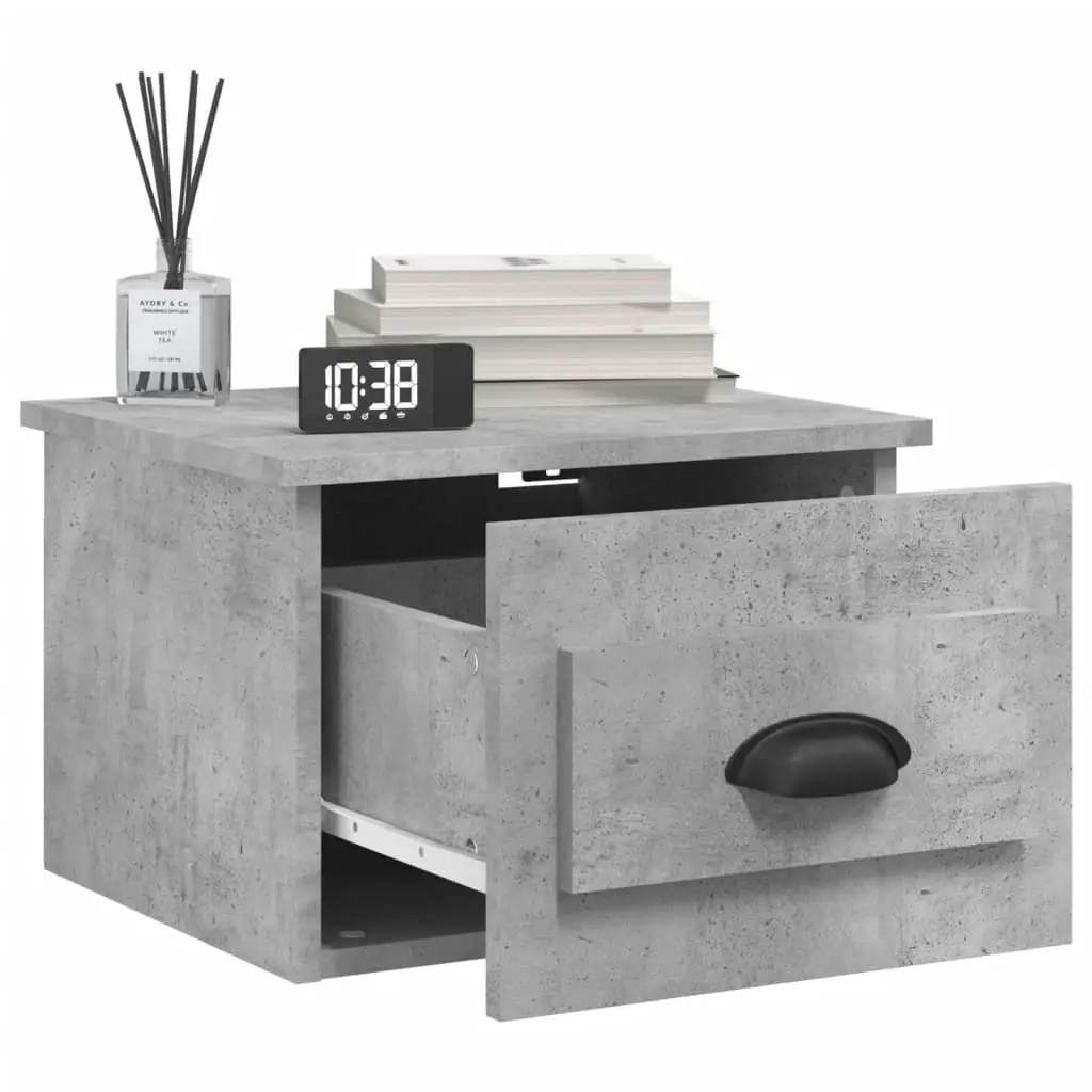 Wall-mounted Bedside Cabinets 2 pcs Concrete Grey 41.5x36x28cm 816385